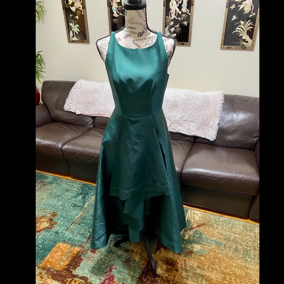 Adrianna Papell Mikado High Low Long Maxi Dress - Picture 2 of 6